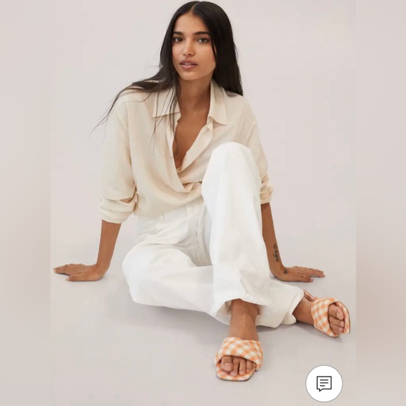 NWT Mango Heel gingham Vichy sandals - Picture 2 of 12